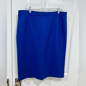 J. Crew Classic/Preppy Royal Blue no 2 pencil midi Skirt Tall 12 100% wool